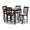 Baxton Studio Caron Sand Upholstered Espresso Finished 5-Piece Wood Pub Set 157-9597-9776 - alternate 6